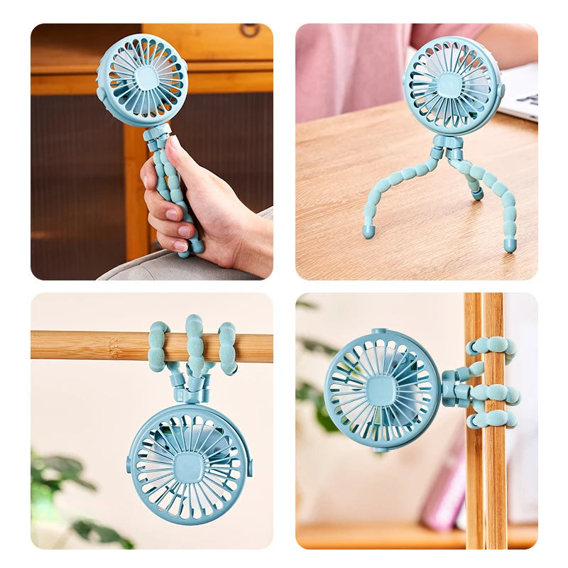 Portable Clip-On Baby Fan – Quiet Cooling for Stroller & Crib