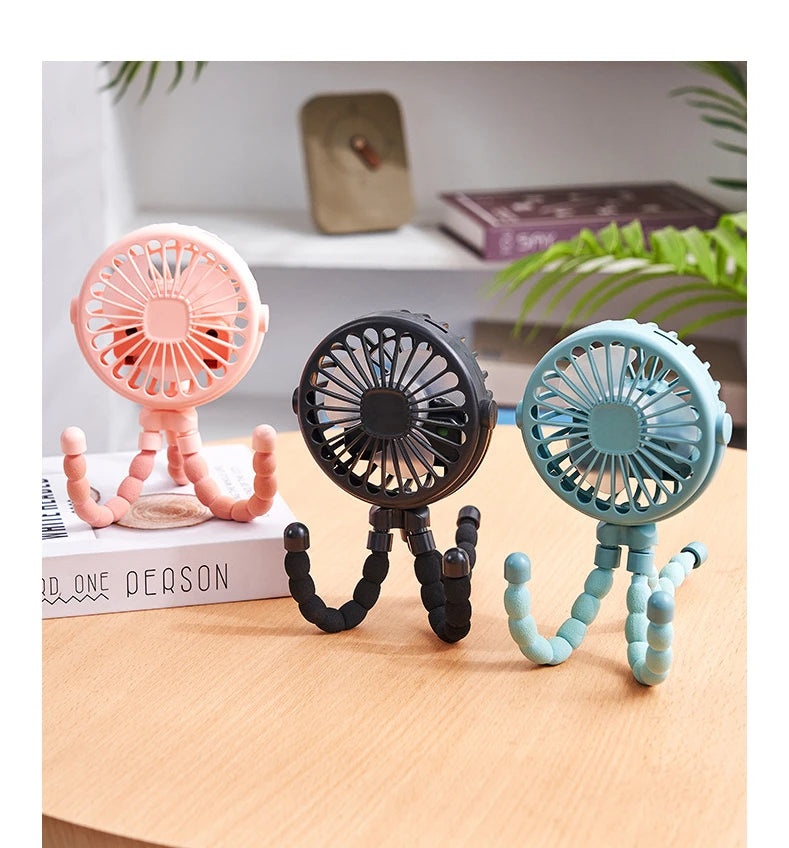 Portable Clip-On Baby Fan – Quiet Cooling for Stroller & Crib